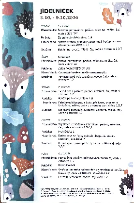 Aktuální jídelníček
